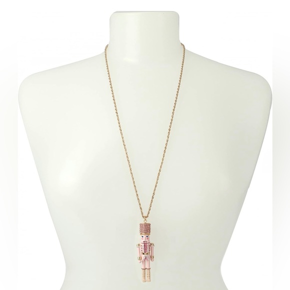 Betsey Johnson Nutcracker Pendant Long Necklace women’s pink - Picture 5 of 7